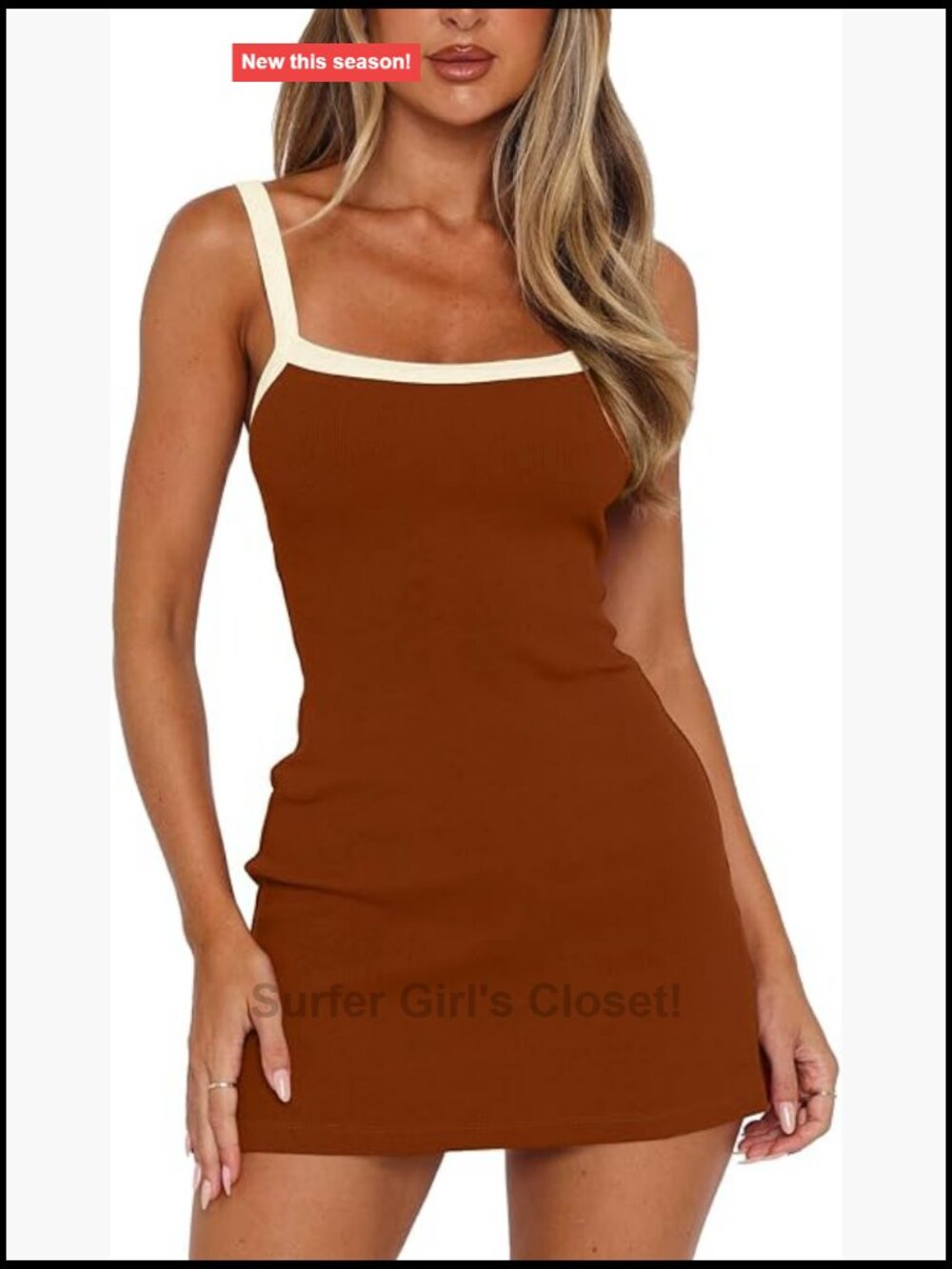 Ribbed Bodycon Square Neck Sleeveless Mini Dress Club Night Out